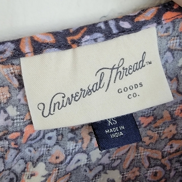 Universal Threads Purple Ballon Sleeve Flower cottagecore Blouse XS - Picture 6 of 12